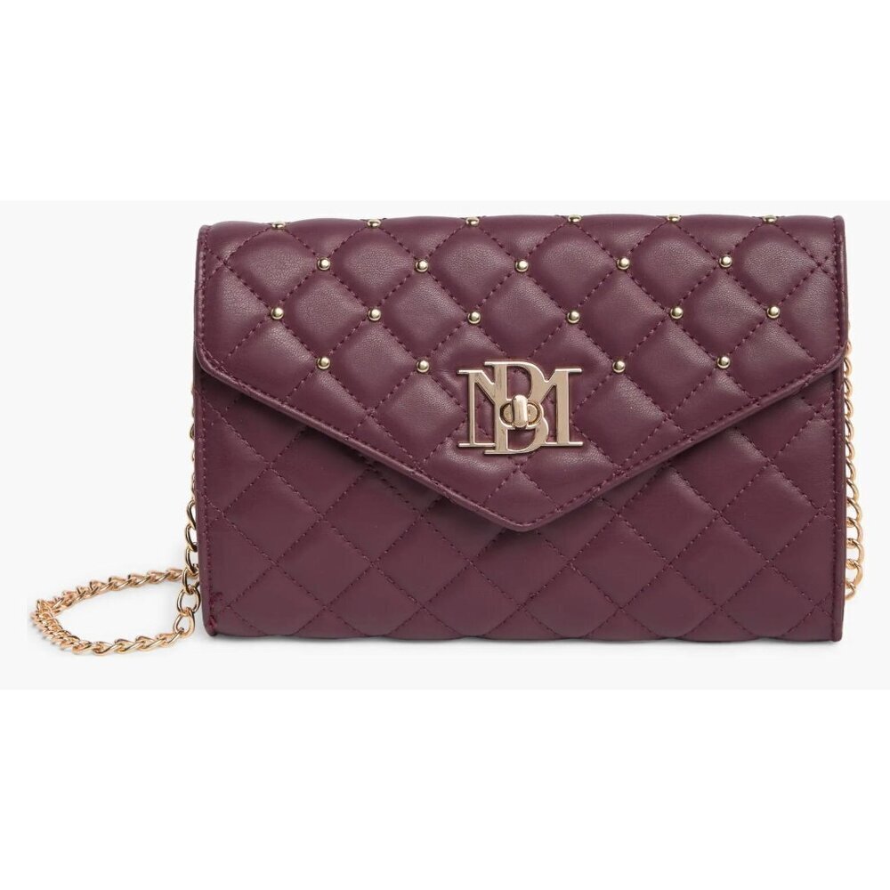 BADGLEY MISCHKA Crossbody Purse Bag w/Diamond Quilting (BM-4181) Plum - NWT $129